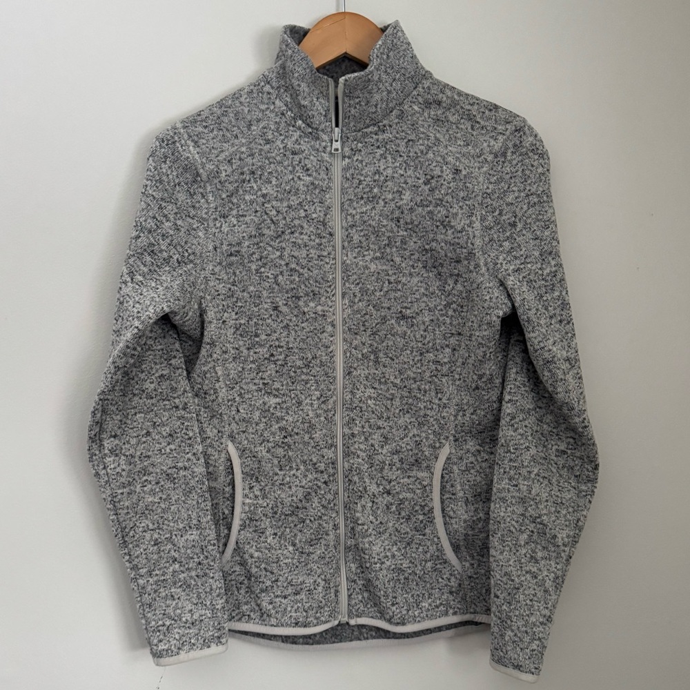 Eddie Bauer Women's Knit Fleece Lined Gray Zip-Up Jacket